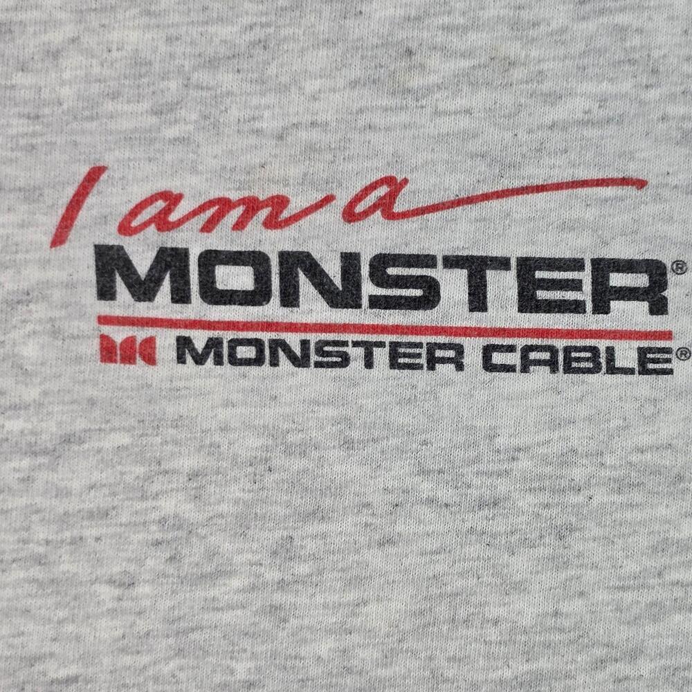 Monster Cable Shirt Mens XL Gray I Am A Monster Attitude Gildan Graphic Tee
